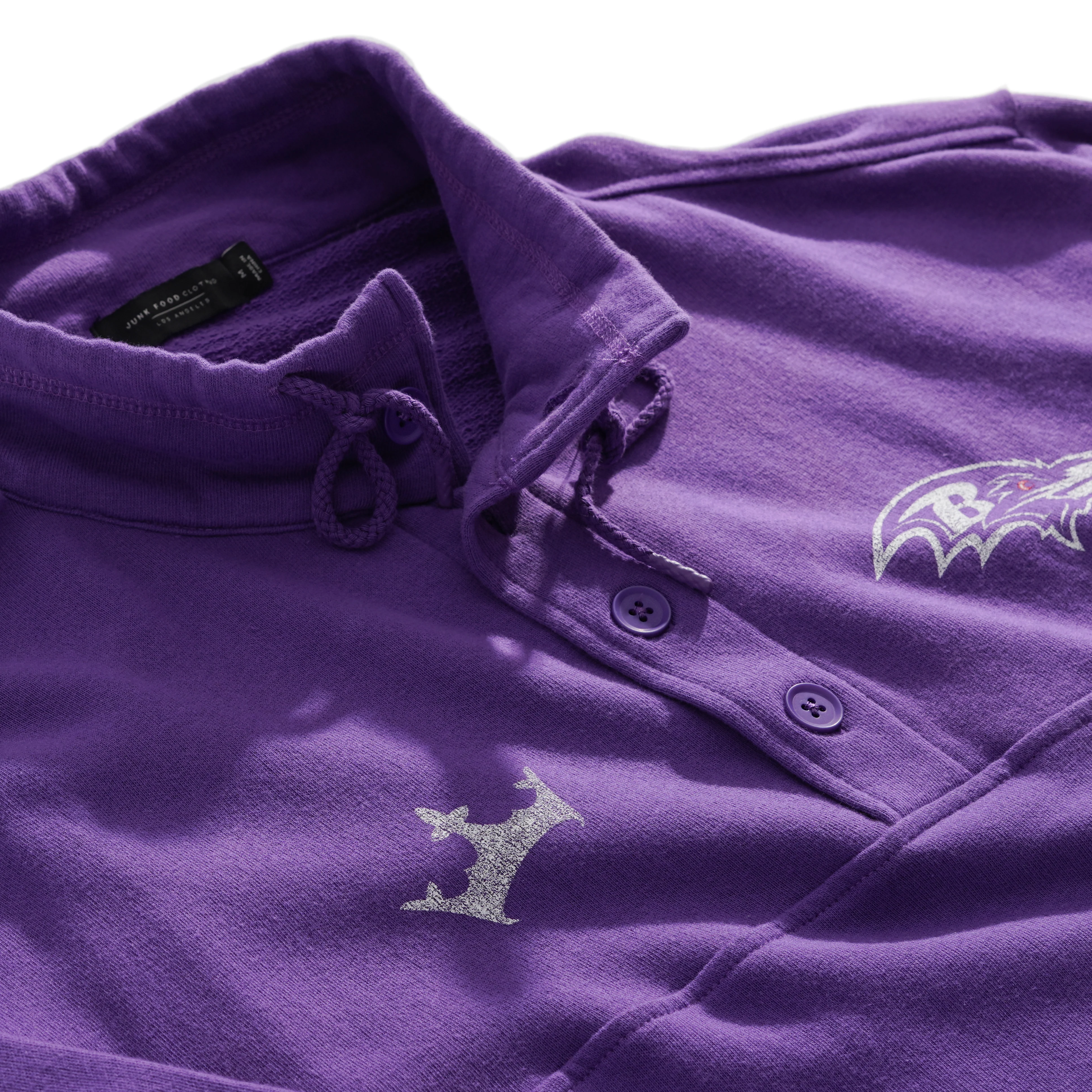 Baltimore Ravens Junk Food Men's Mock 1/4 Button Up - Image 4