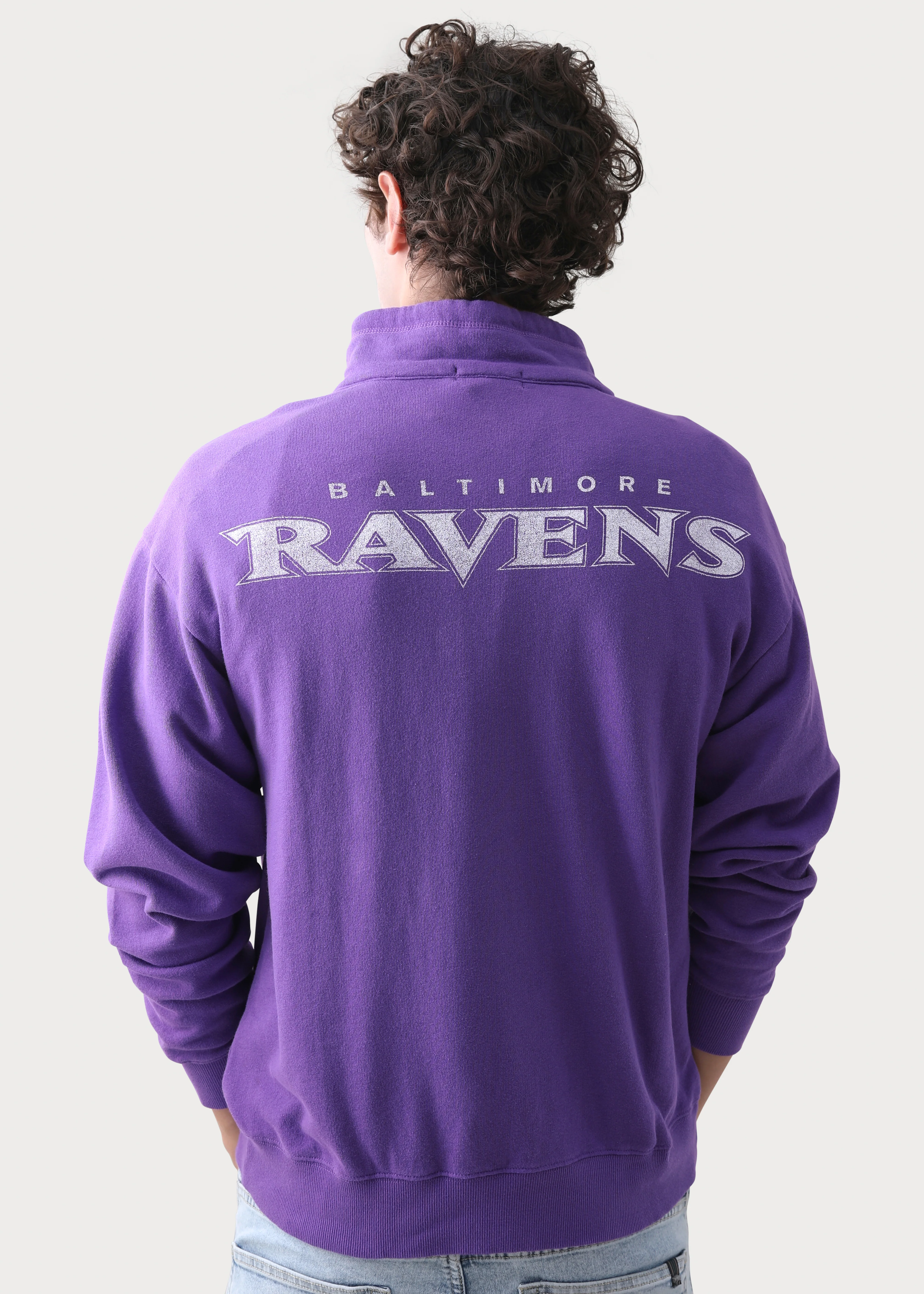 Baltimore Ravens Junk Food Men's Mock 1/4 Button Up - Image 5