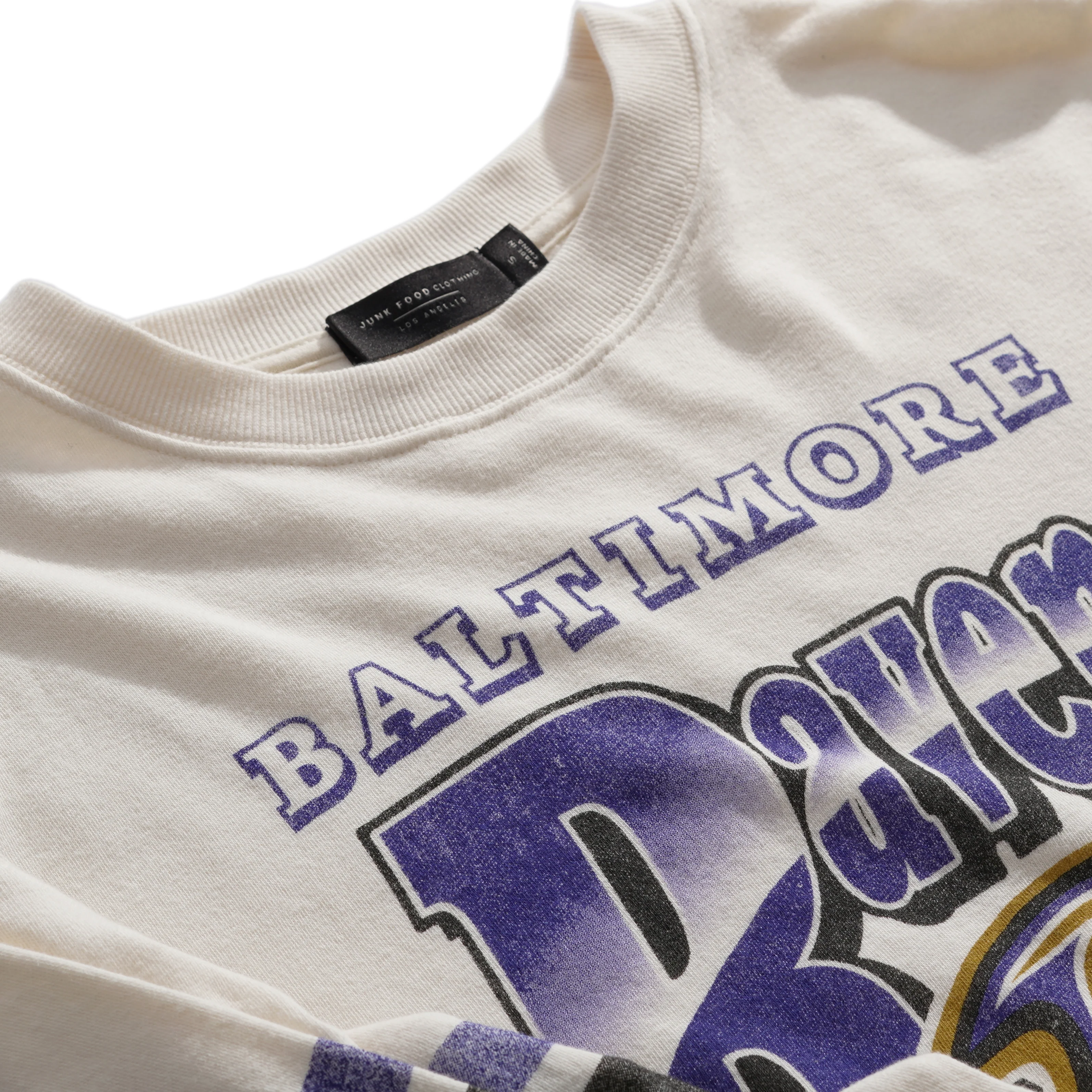 Baltimore Ravens Junk Food Women's Kickoff Crop Crewneck - Image 4